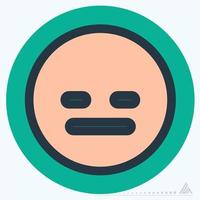 pictogram emoticon recht gezicht - kleur partner stijl vector