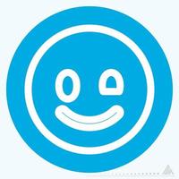 icon emoticon wink - blauwe ogen stijl vector