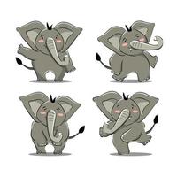 schattig olifant karakter vector