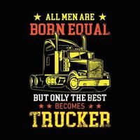 vrachtwagenchauffeur t-shirt ontwerp. truck minnaar ontwerp trucker shirt. vector