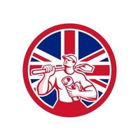 britisih drainlayer mascotte icoon vector