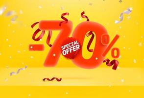 zeventig procent korting op speciale aanbieding vector promo banner