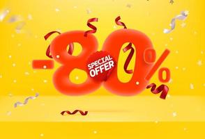 tachtig procent korting op speciale aanbieding vector promo banner