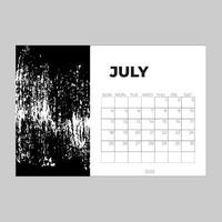 bureaukalender 2022 juli maandsjabloon, kalender 2022 sjabloon, planner, eenvoudig, wandkalenderontwerp, week begint op zondag, grafische afdruk, advertentie, vector. vector illustratie