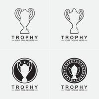 trofee vector logo icon.champions trofee logo pictogram voor winnaar award logo sjabloon