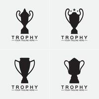 trofee vector logo icon.champions trofee logo pictogram voor winnaar award logo sjabloon