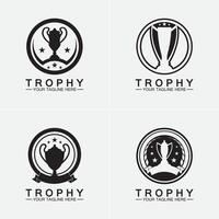 trofee vector logo icon.champions trofee logo pictogram voor winnaar award logo sjabloon