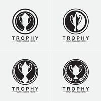 trofee vector logo icon.champions trofee logo pictogram voor winnaar award logo sjabloon