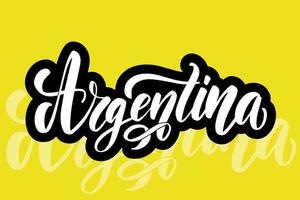 landsnaam voor argentinië. naam land woord tekstkaart, banner script. mooie typografie. handgeschreven ontwerp moderne borstel belettering geïsoleerde vector. vector