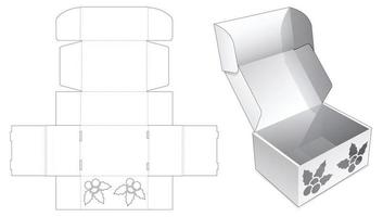 kartonnen omslagdoos met verborgen hulstvenster gestanst sjabloon vector