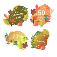 set met Thanksgiving-uitverkoop vector