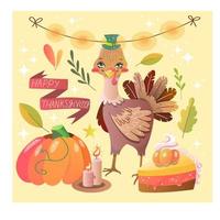 herfst Thanksgiving kaart vector