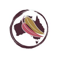 Australisch blad cirkel logo ontwerp vector