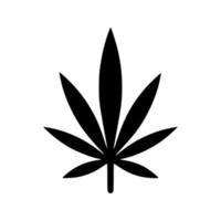 vector van zwart of silhouet uitzicht op cannabisblad of hennep of marihuana, kruidenplant voor medische behandeling