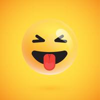 Realistische gele emoticon voor een gele achtergrond, vectorillustratie vector