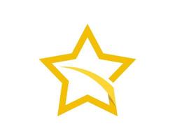 eenvoudige ster met swoosh in gele kleuren vector