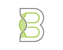 combinatie b letter met dna-helix vector