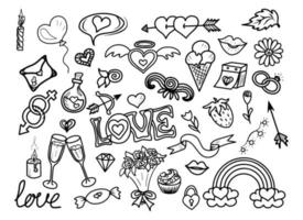 doodles voor Valentijnsdag vector