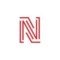 eerste n letter logo pictogram met raster lijn logo pictogram vector ontwerp illustratie