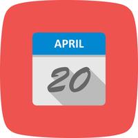 20 april Datum op een eendaagse kalender vector