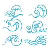 hand getrokken doodle oceaan water splash illustratie vector