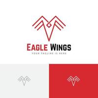 havik adelaar valk vleugels vogel monoline modern logo sjabloon vector