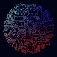 4 juli usa pictogram cirkel concept vector