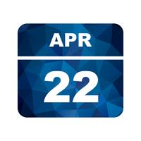 22 april Date on a Single Day Calendar vector