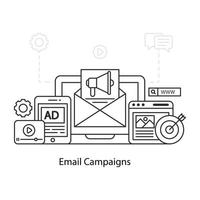 een illustratie van een e-mailcampagne vector