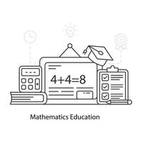 wiskunde onderwijs illustratie, bewerkbare vector