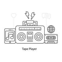 trendy ontwerpillustratie van bandrecorder vector