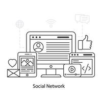 perfecte ontwerpillustratie van sociaal netwerk vector