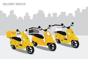 bezorgservice per scooter. online levering dienstverleningsconcept. vector