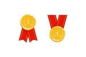 goud zilver bronzen medaille vector. spel winnaar prijs iconen vector illustratie.