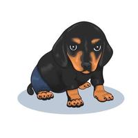 vectorillustratie van een puppy die kleren draagt vector