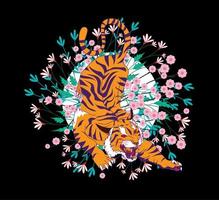 tijger illustratie ontwerp voor sukajan is gemeen japan traditionele doek of t-shirt met digitale handgetekende borduurwerk mannen t-shirts zomer casual korte mouw hiphop t-shirt streetwear vector