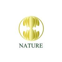gouden natuurlogo-pictogram voor milieubedrijf vector