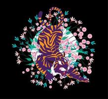 tijger illustratie ontwerp voor sukajan is gemeen japan traditionele doek of t-shirt met digitale handgetekende borduurwerk mannen t-shirts zomer casual korte mouw hiphop t-shirt streetwear vector