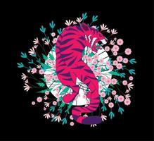 tijger illustratie ontwerp voor sukajan is gemeen japan traditionele doek of t-shirt met digitale handgetekende borduurwerk mannen t-shirts zomer casual korte mouw hiphop t-shirt streetwear vector