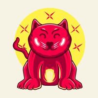 Chinees Nieuwjaar tijger kat karakter vector illustratie t-shirt ontwerp