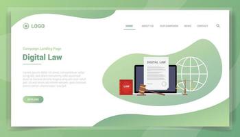 digitaal recht bedrijfsconcept voor websitesjabloon landing homepage vector