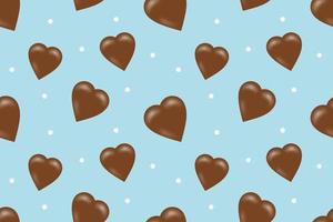 chocolade liefde naadloze patroon blauwe achtergrond vector