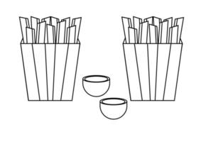 handgetekende frietjes vector