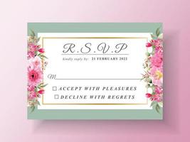 mooie roze bloemenhuwelijksuitnodiging vector