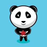 panda schattig karakter met ster vector