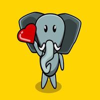 olifant schattig karakter met hart vector