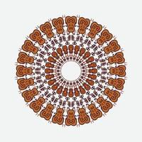 grafische kunst van etnische mandala vector kunst - patroon, met de hand getekende bloemen doodle vorm ornament in felle kleuren. geschikt voor hoezen, stof- en keramiekmotieven, bedrukking op kleding.