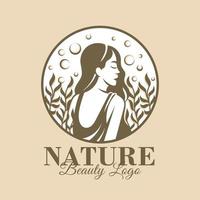 natuurlijke vrouw schoonheid logo sjabloon premium vector