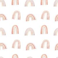 schattig naadloos patroon met roze eenvoudige regenbogen. aquarel handgetekende illustratie. perfect voor textiel, stoffen, inpakpapier, linnengoed, uitnodigingen, kaarten, prenten, kinderkamerinrichting, covers. vector