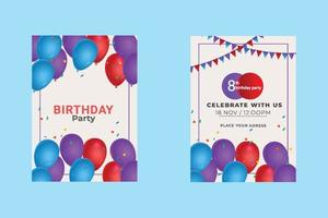 gelukkige verjaardagskaartdecoratie met ballonnen vector